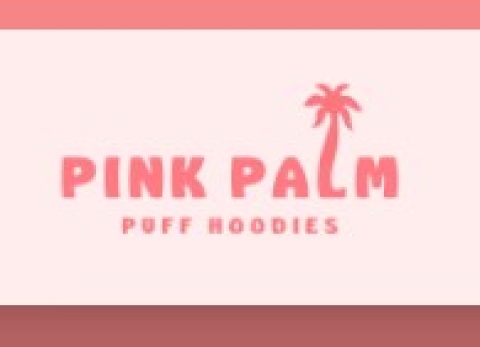 Pink Palm Puff Hoodie