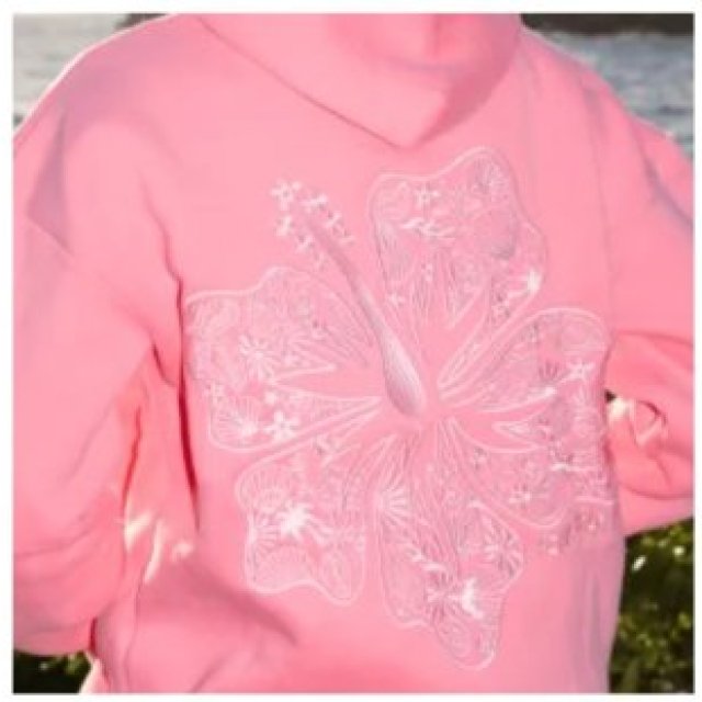 Pink Palm Puff Hoodie