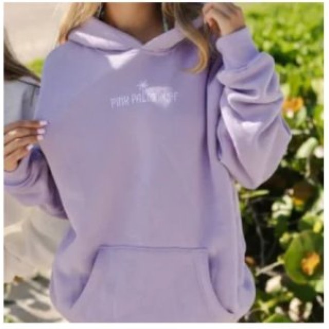 Pink Palm Puff Hoodie