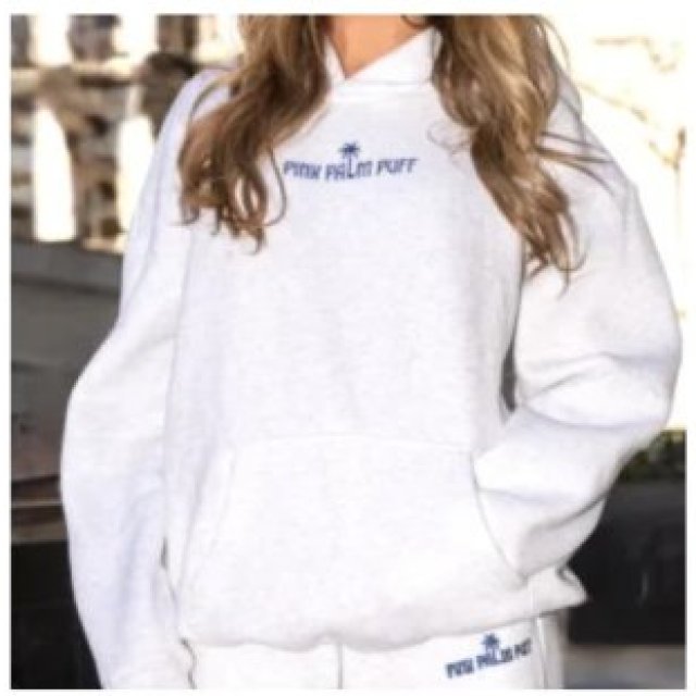 Pink Palm Puff Hoodie