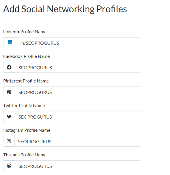 Social Networking Profiles